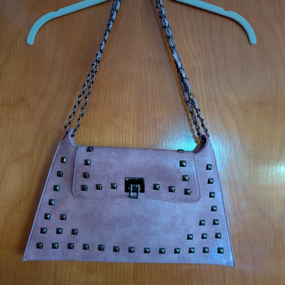 Studded Pink Shoulder Bag - Picture 1 of 3
